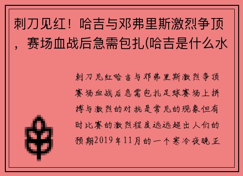 刺刀见红！哈吉与邓弗里斯激烈争顶，赛场血战后急需包扎(哈吉是什么水平的球员)